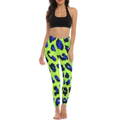 Green Leopard Spotted Yoga Pants