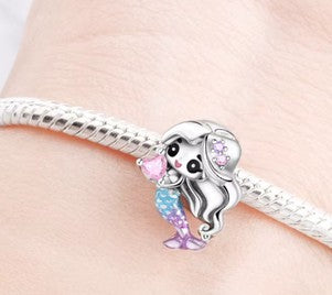 Mermaid Charm | Sterling Silver Pendant | Ocean Bead for DIY Bracelets & Necklaces