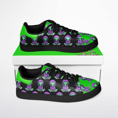 Alien Terrestrial Black & Green Unisex Sneakers – Futuristic Streetwear Statement