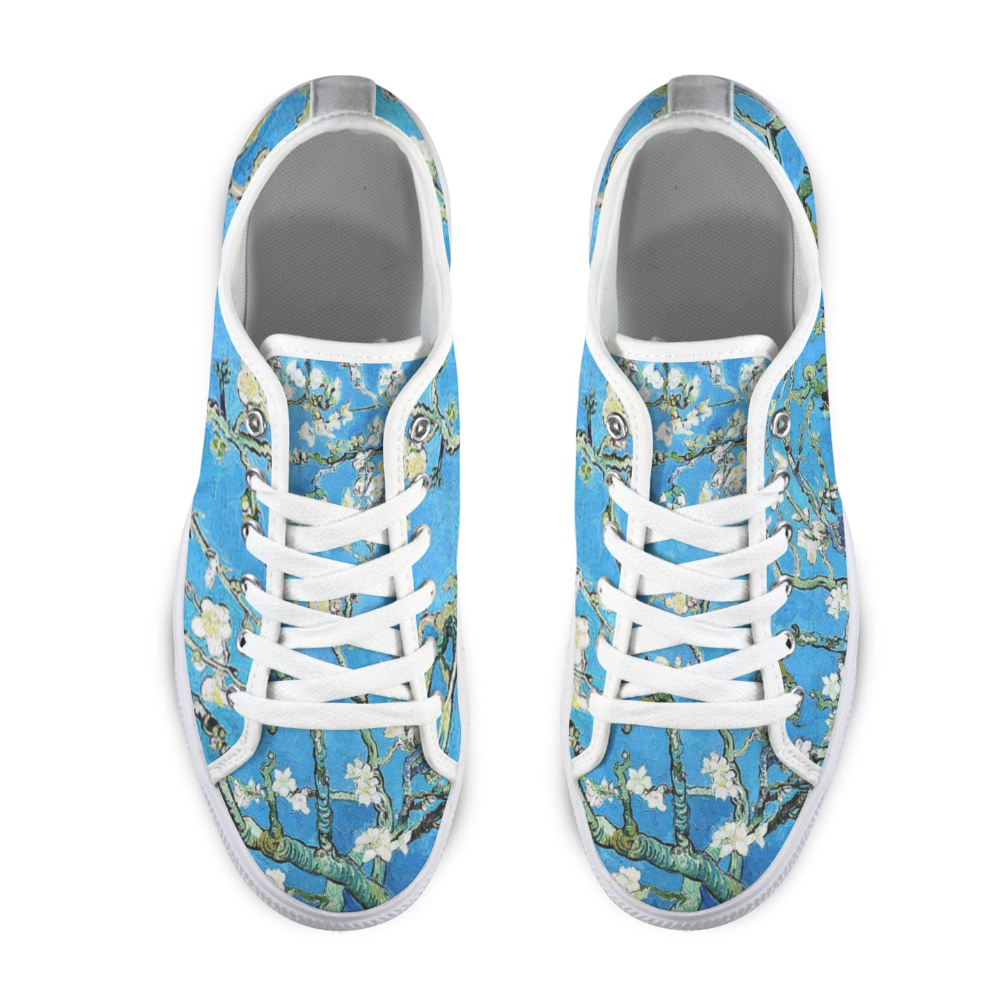 Van Gogh “Almond Blossom” Low-Top Canvas Sneakers for Women
