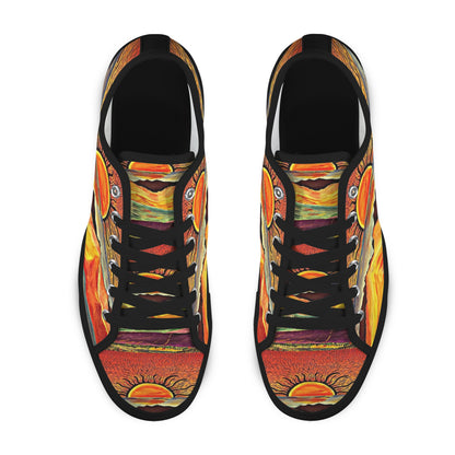 Tequila Sunrise Women's Shoes - ☀️ Whimsical Sunset Women’s Canvas Low Tops