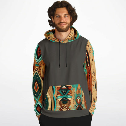 Brown Fashion Hoodie With Native American Design
