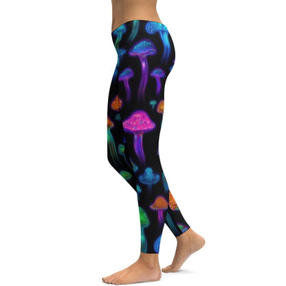Neon Mushroom Yoga Pants