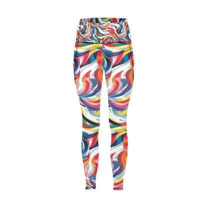 Multi Color Leggings with Pockets