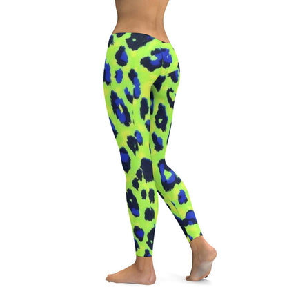 Green Leopard Spotted Yoga Pants