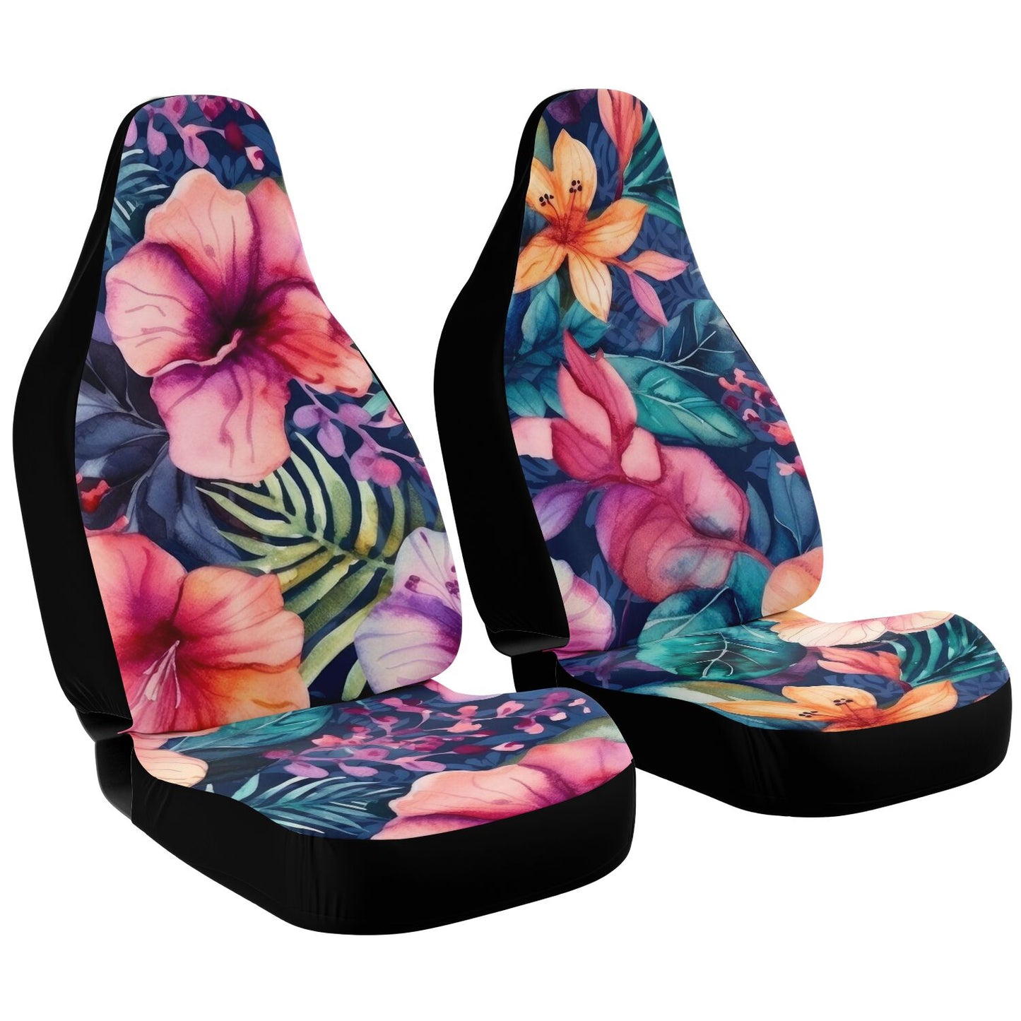 Bright Blossoms Colorful Boho Floral Print Car Seat Covers