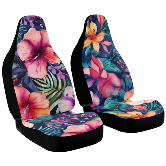 Bright Blossoms Colorful Boho Floral Print Car Seat Covers