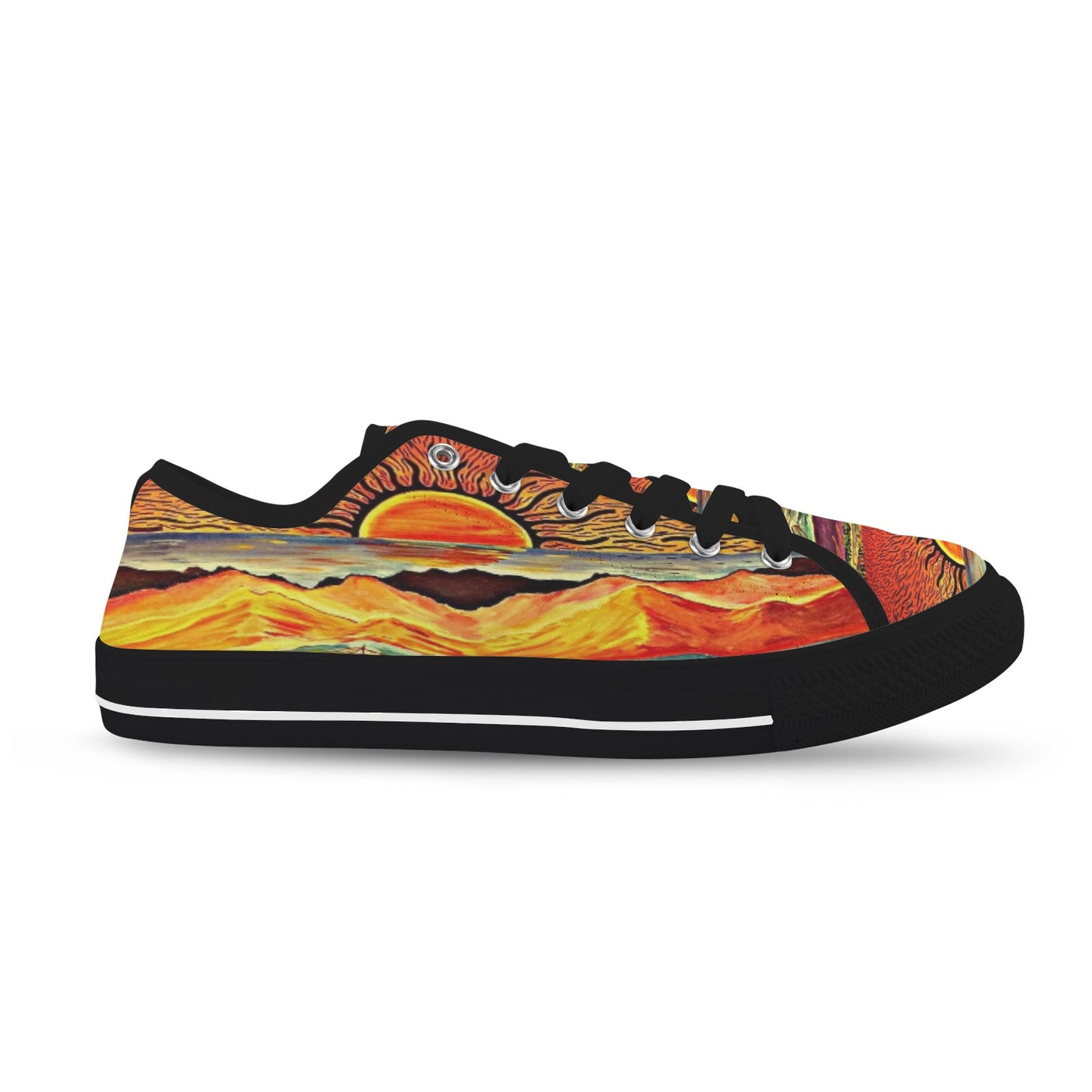 Tequila Sunrise Women's Shoes - ☀️ Whimsical Sunset Women’s Canvas Low Tops