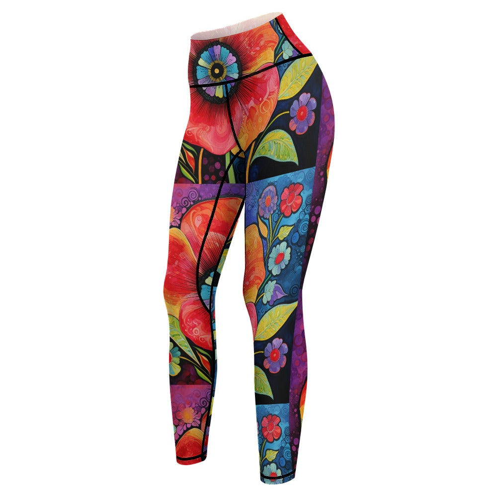 Women's Flower Sports Yoga Pants