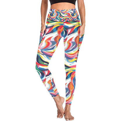 Multi Color Leggings with Pockets