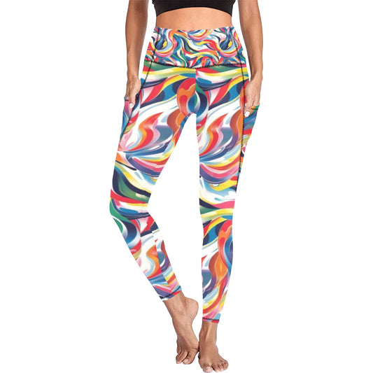 Multi Color Leggings with Pockets