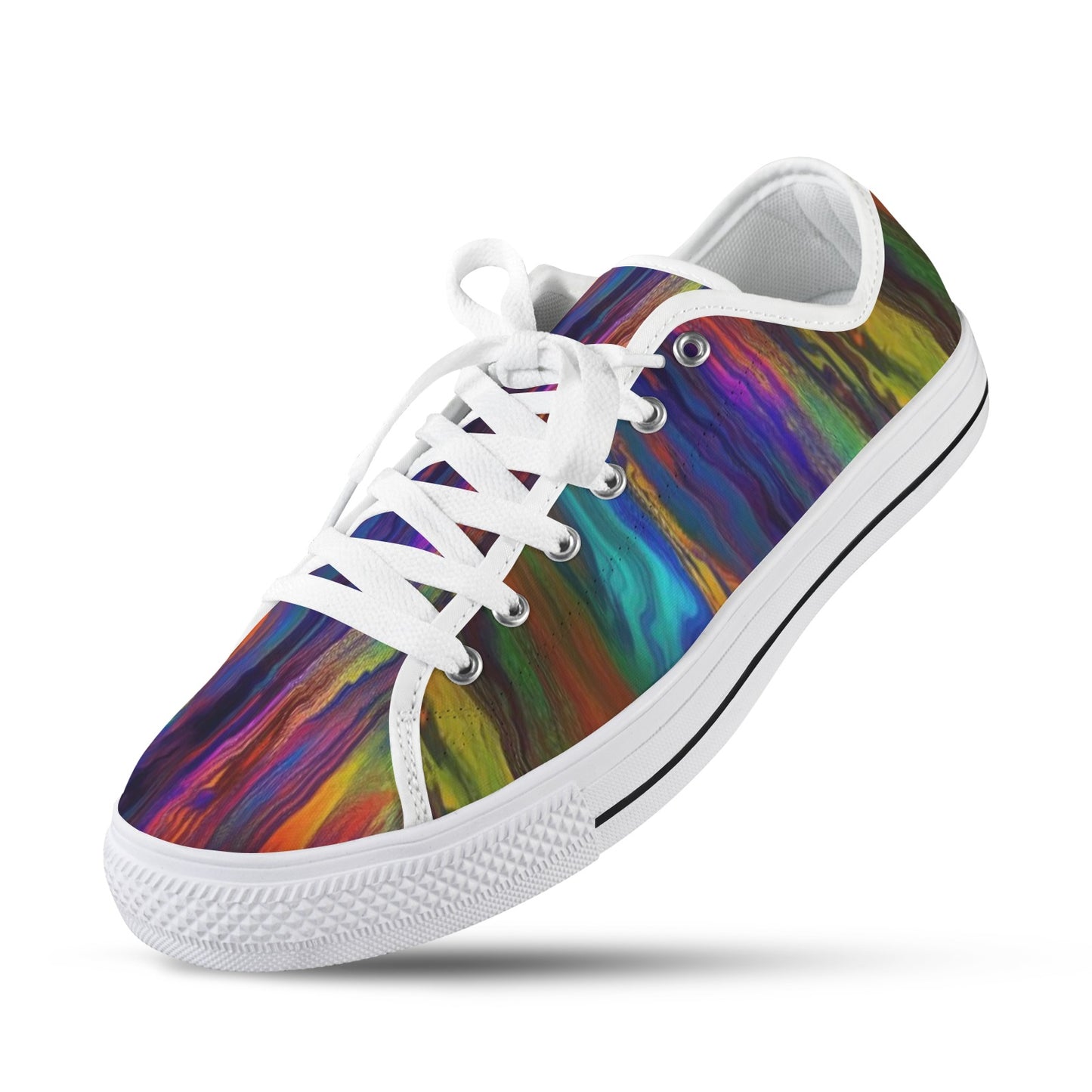 Multi-Color Low Top Women’s Sneakers – Bold Street Style Statement Shoes