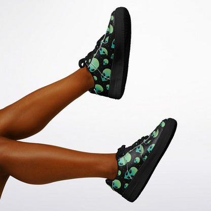 👽 Alien Skull Low-Top Sneakers – Sci-Fi Streetwear Vibes - Custom Design