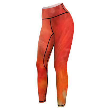 Orange Tie-Dye Sports Yoga Pants