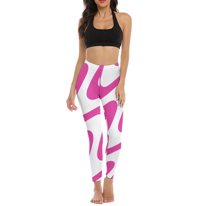 Soft Ladies Pink & White Yoga Pants