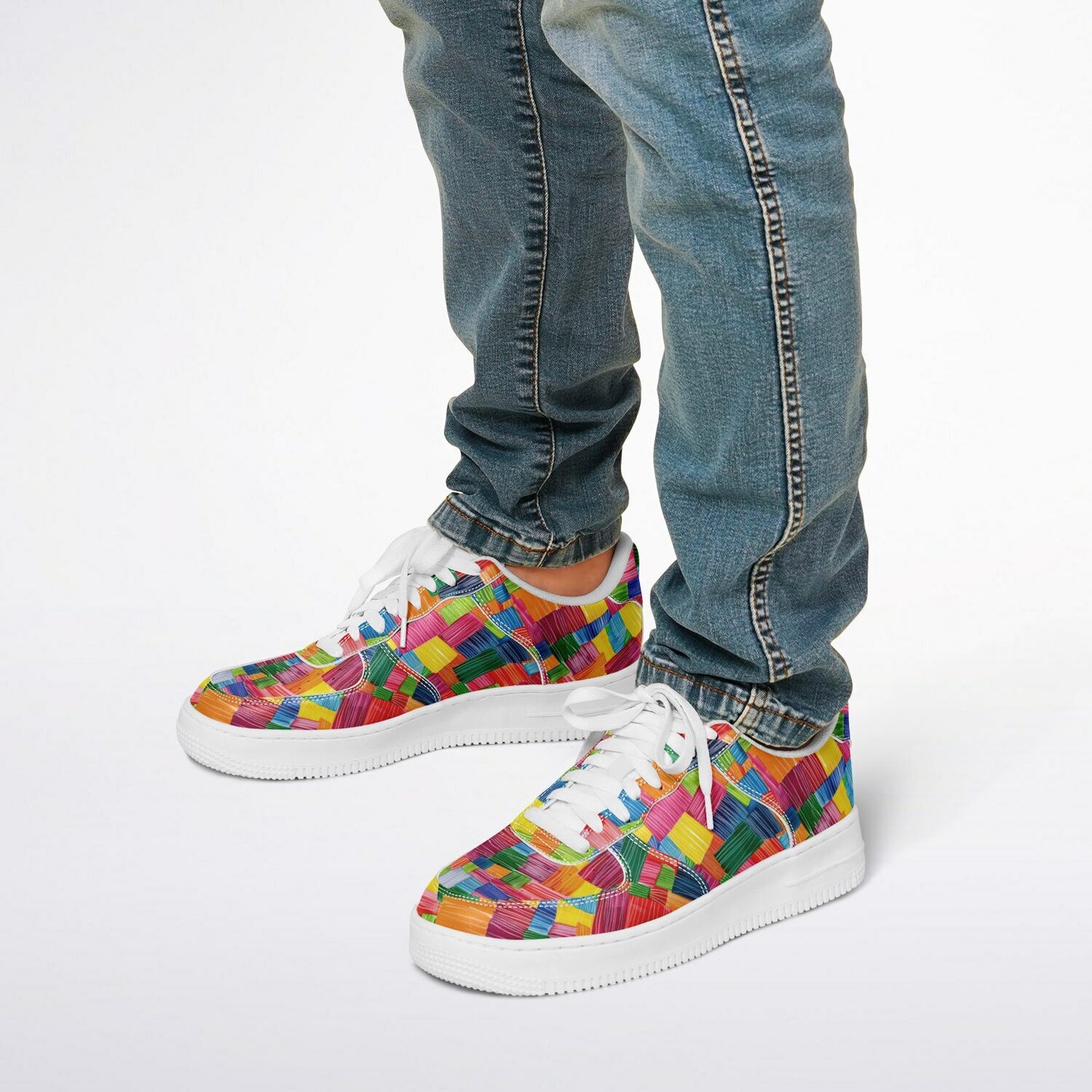 Low Top Shoes, Multi-Colored Sneakers, Custom Fashion Low Tops, Unique Artistic Streetwear