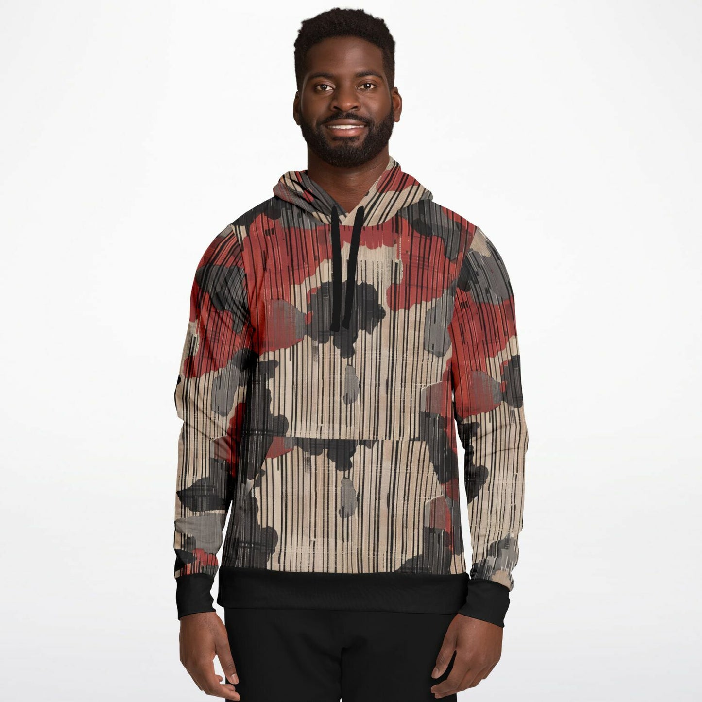 Red & Black Fashion Hoodie -  Men & Women Bohemian Style  Abstract Art Abstract Expressionism