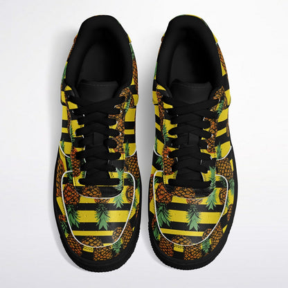 Core Low Shoes, Tropical Pineapple Sneakers, Colorful Summer Low Tops, Beach Vacation Shoes, Custom Shoes