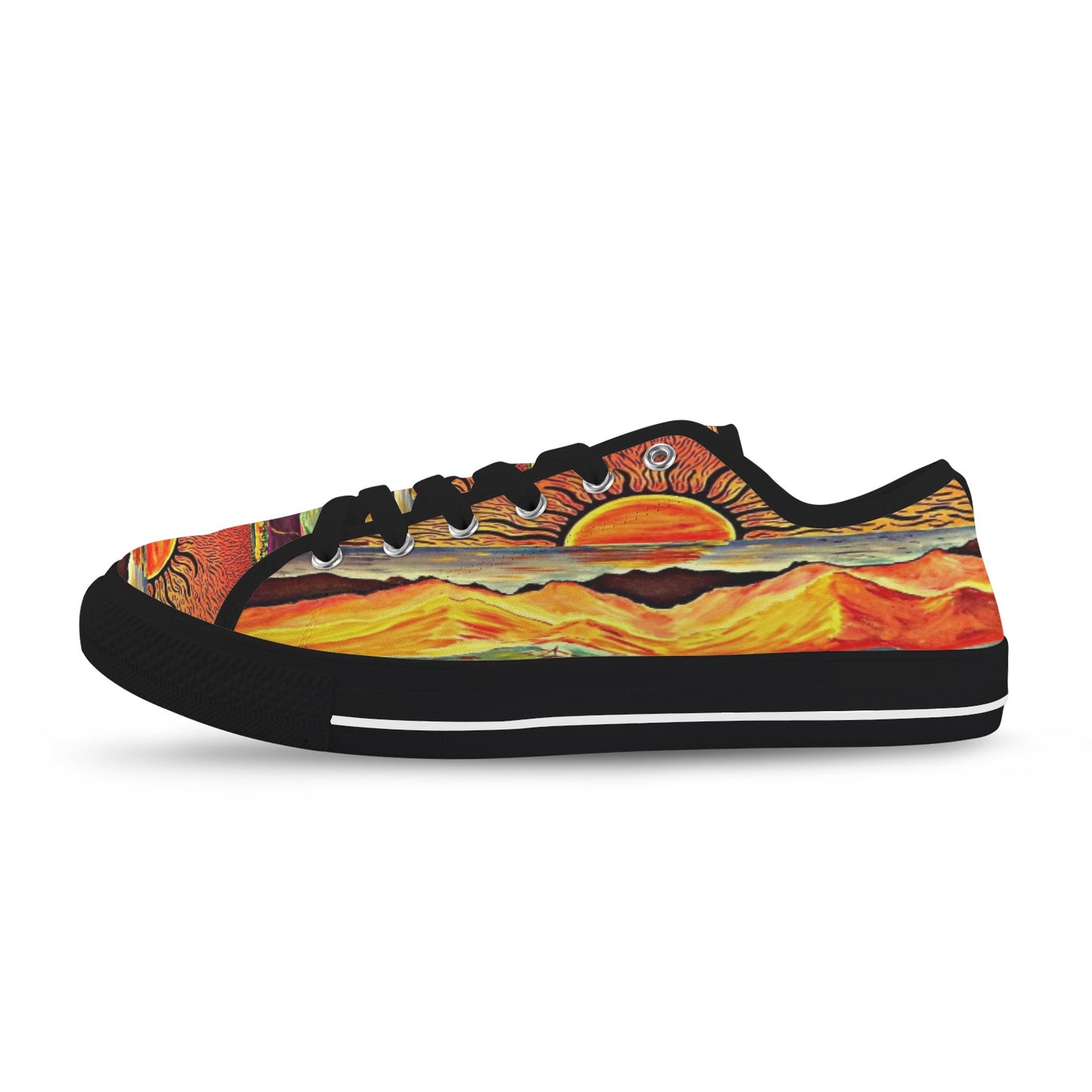 Tequila Sunrise Women's Shoes - ☀️ Whimsical Sunset Women’s Canvas Low Tops