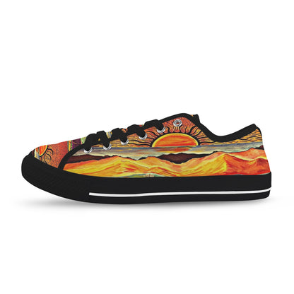 Tequila Sunrise Women's Shoes - ☀️ Whimsical Sunset Women’s Canvas Low Tops