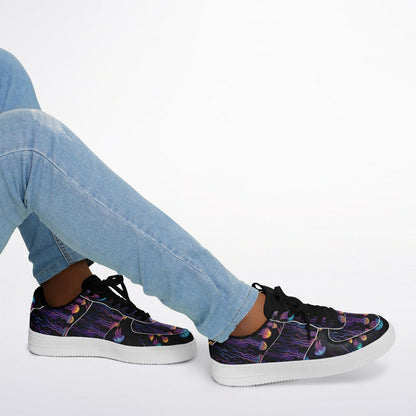 Low Top Shoes, Blue & Purple Jellyfish Sneakers, Ocean-Inspired Low Tops, Creative Sea Life Shoes, Custom Shoes