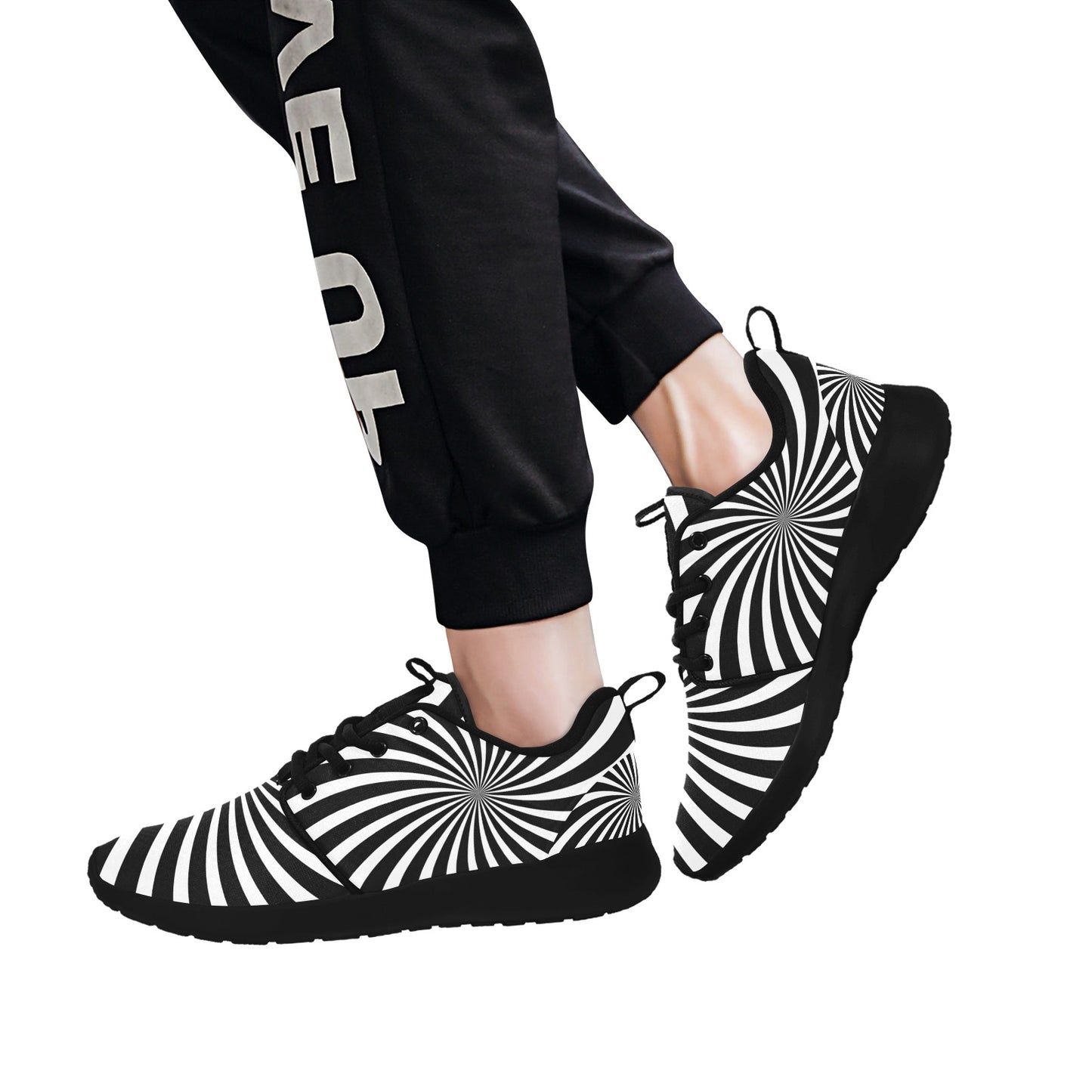 🔥 Black &amp; White Chaos 🖤🤍 | Psychedelic Zebra Spiral Sneakers for Men