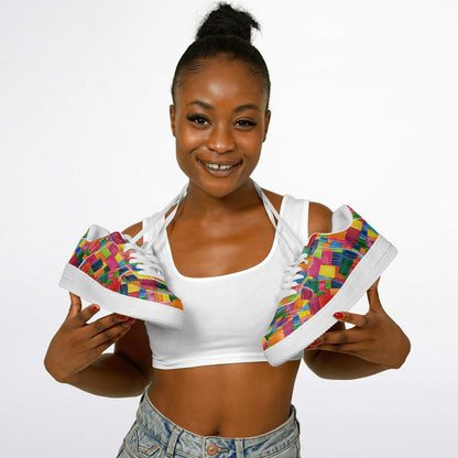 Low Top Shoes, Multi-Colored Sneakers, Custom Fashion Low Tops, Unique Artistic Streetwear
