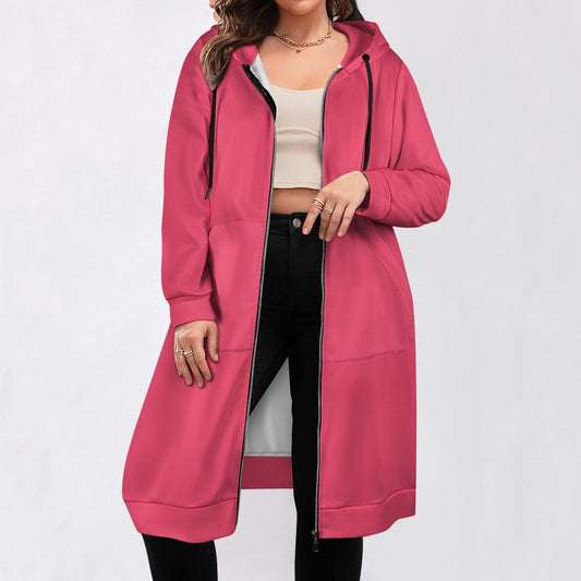 Edgy Sweatshirt Dress, Long Hoodie in Watermelon, Cozy Sweater, Comfy Sweatshirt, Knee- Length Sweater, Stylish Sweatshirt with Hood