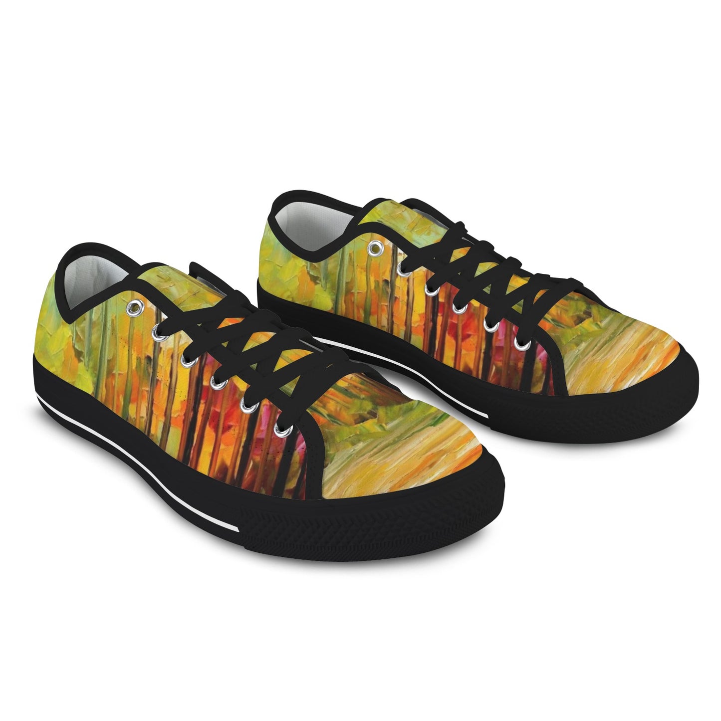 Autumn Walk Abstract Painting  Low-Top Women's Shoes