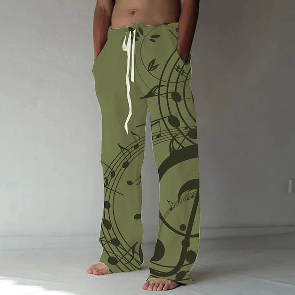 Men's Trousers Summer Pants Beach Pants Elastic Designer Front Pocket Straight Leg Graphic Prints Graffiti Comfort Casual Pants
