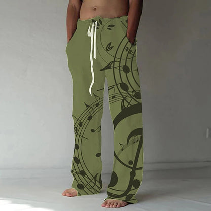 Men's Trousers Summer Pants Beach Pants Elastic Designer Front Pocket Straight Leg Graphic Prints Graffiti Comfort Casual Pants