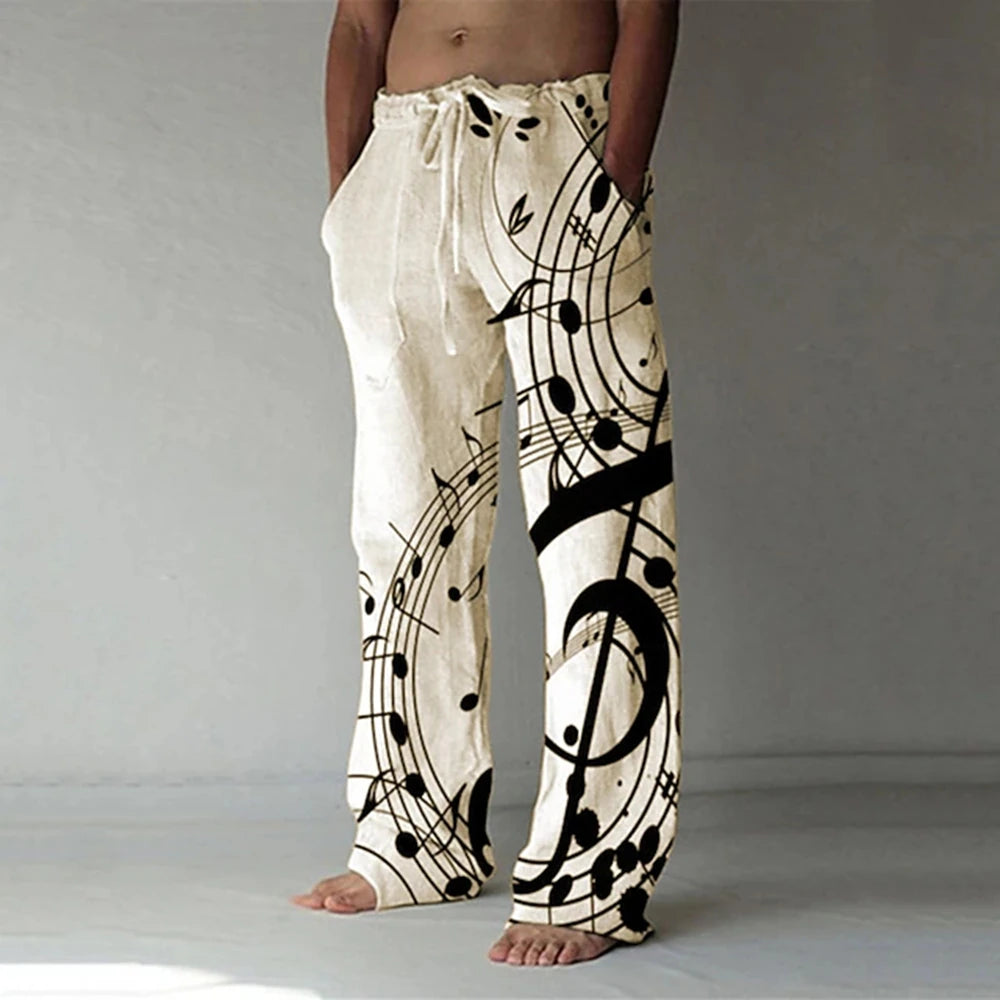 Men's Trousers Summer Pants Beach Pants Elastic Designer Front Pocket Straight Leg Graphic Prints Graffiti Comfort Casual Pants