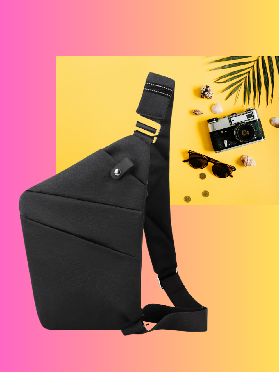 Anti-Theft One-Shoulder Sling Bag – Lightweight Crossbody Travel Chest Bag (Black)