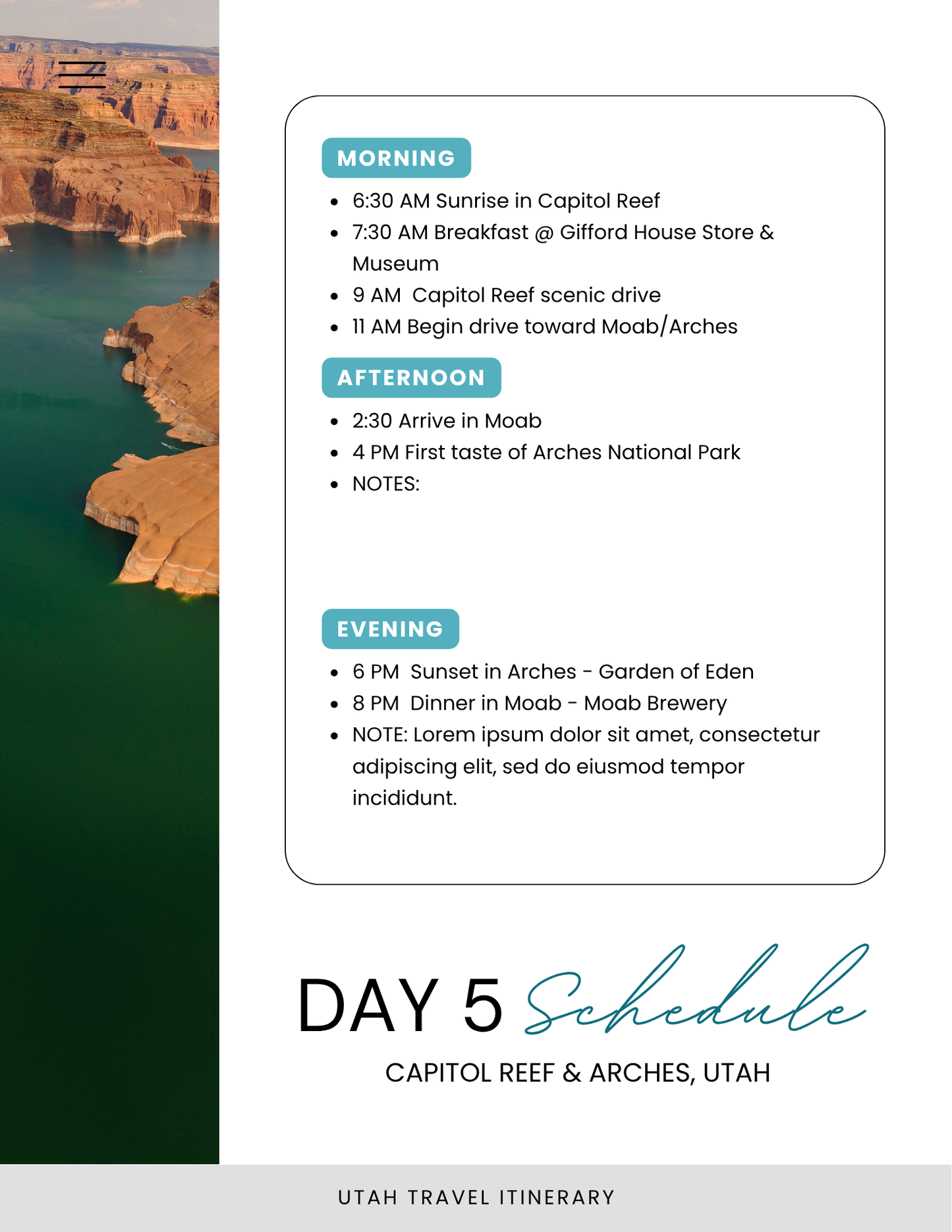 Utah National Parks Itinerary Template | Editable Road Trip Planner | BONUS Hidden Utah Guide | Zion Bryce Arches