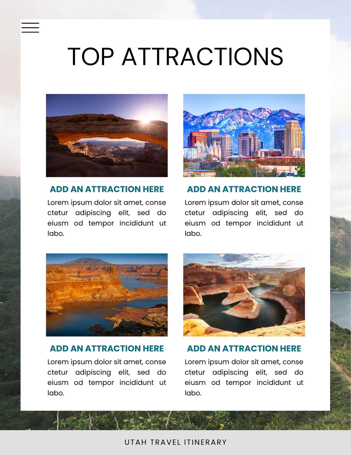Utah National Parks Itinerary Template | Editable Road Trip Planner | BONUS Hidden Utah Guide | Zion Bryce Arches