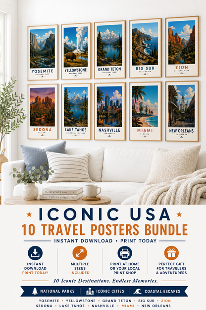 Ultimate Yosemite National Park Bundle | 14 Unforgettable Things To Do Guide, FREE Poster + Packing List + National Park Checklist + Travel Journal