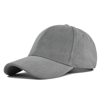 Solid Color Suede Soft Top Baseball Cap for Outdoors Lambswool Baseball Hat