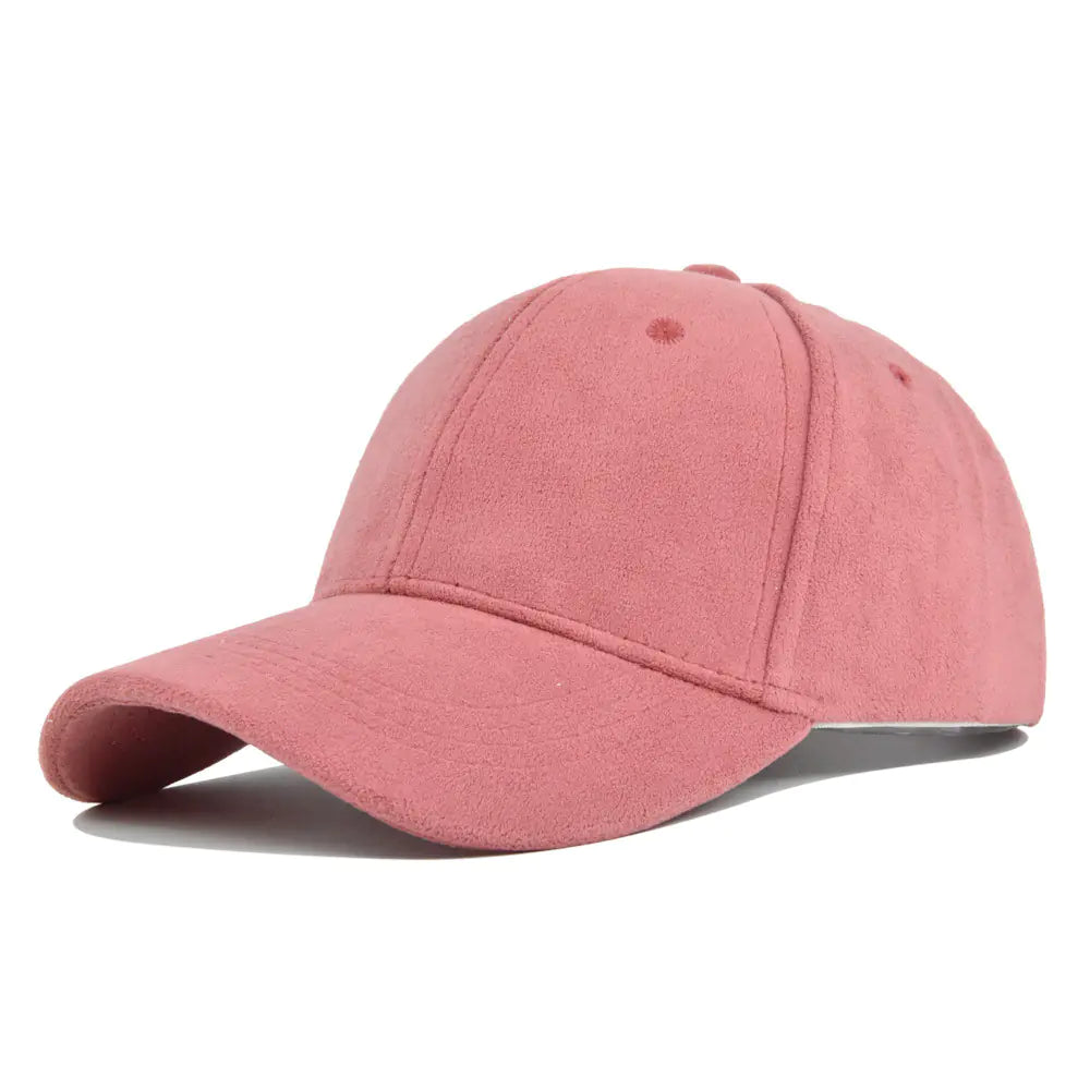 Solid Color Suede Soft Top Baseball Cap for Outdoors Lambswool Baseball Hat