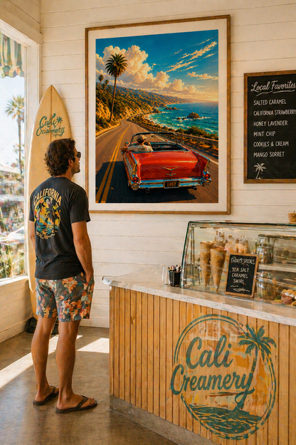 Pacific Coast Highway Wall Art | Coastal Printable Car Print (Instant Download)