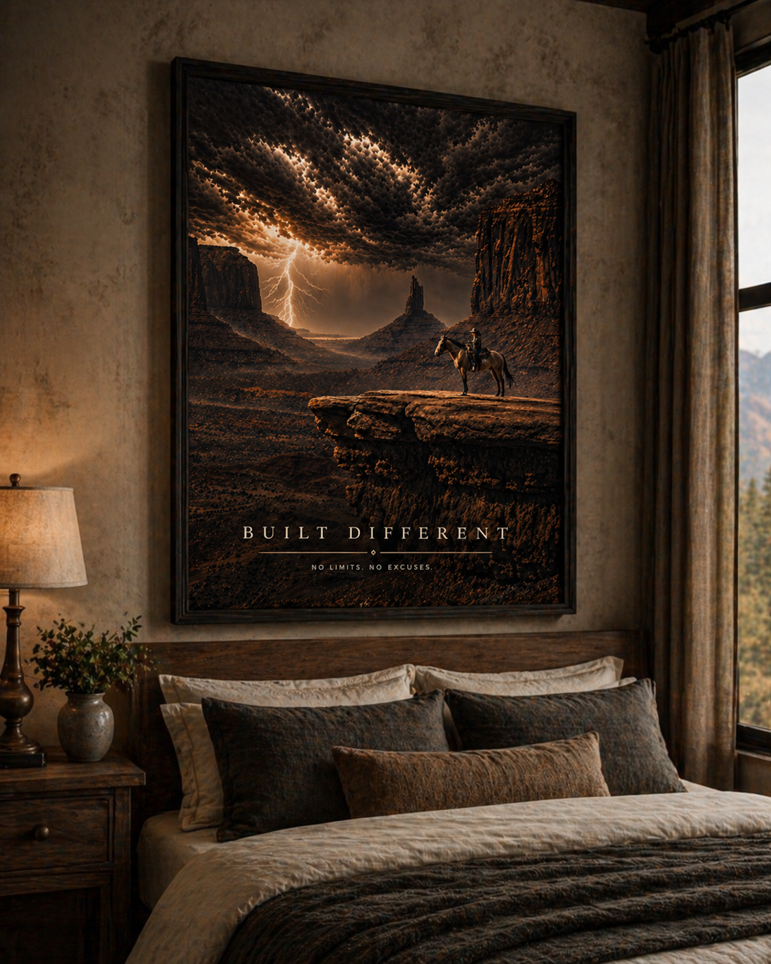 Built Different Wall Art, Cowboy Storm Poster, Motivational Western Decor Printable