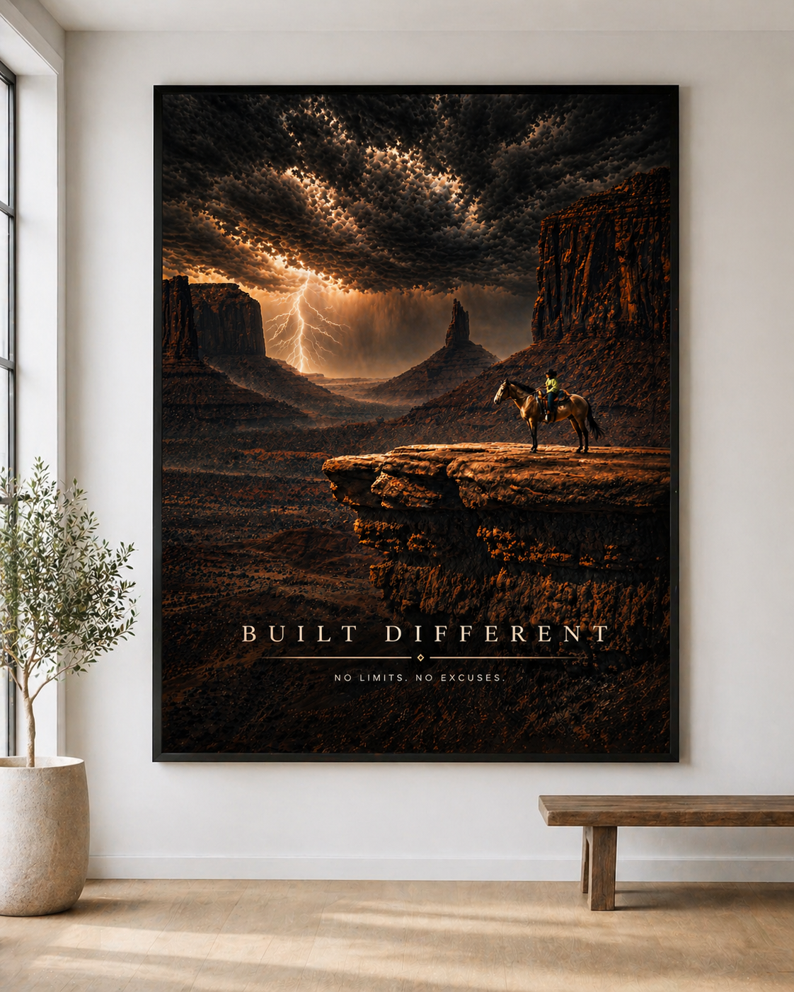 Built Different Wall Art, Cowboy Storm Poster, Motivational Western Decor Printable