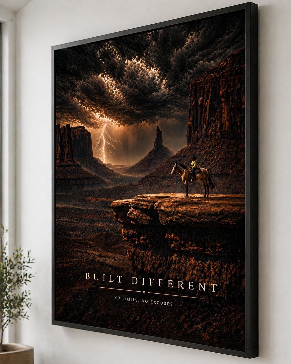 Built Different Wall Art, Cowboy Storm Poster, Motivational Western Decor Printable