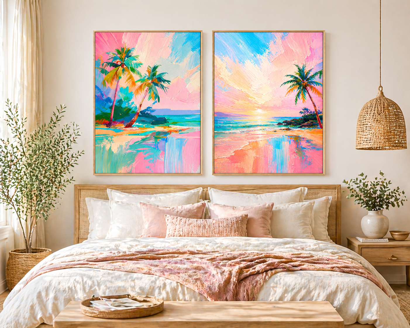 Calm Coastal Wall Art Printable • Beach Nursery Decor • Pastel Ocean Sunset Print • Tropical Art