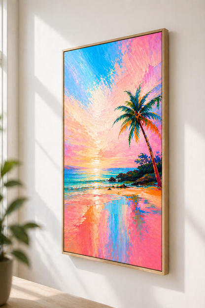 Calm Coastal Wall Art Printable • Beach Nursery Decor • Pastel Ocean Sunset Print • Tropical Art