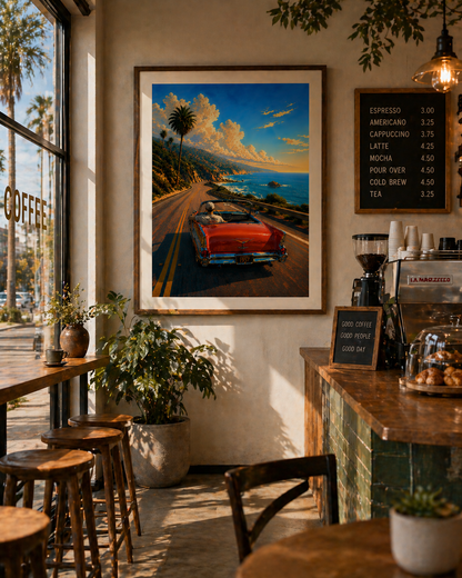 Pacific Coast Highway Wall Art | Coastal Printable Car Print (Instant Download)