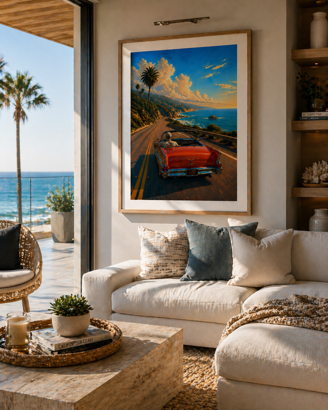 Pacific Coast Highway Wall Art | Coastal Printable Car Print (Instant Download)