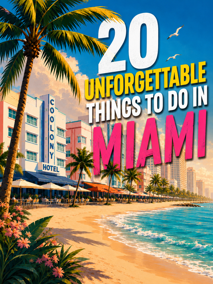 Iconic Miami Wall Decor | Vintage Florida Travel Art Download