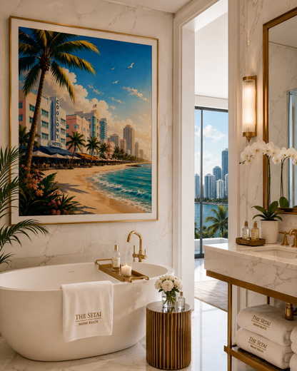 Iconic Miami Wall Decor | Vintage Florida Travel Art Download
