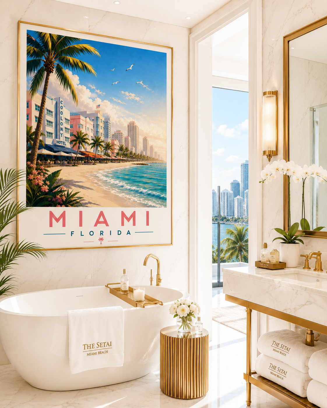 Iconic Miami Wall Decor | Vintage Florida Travel Art Download