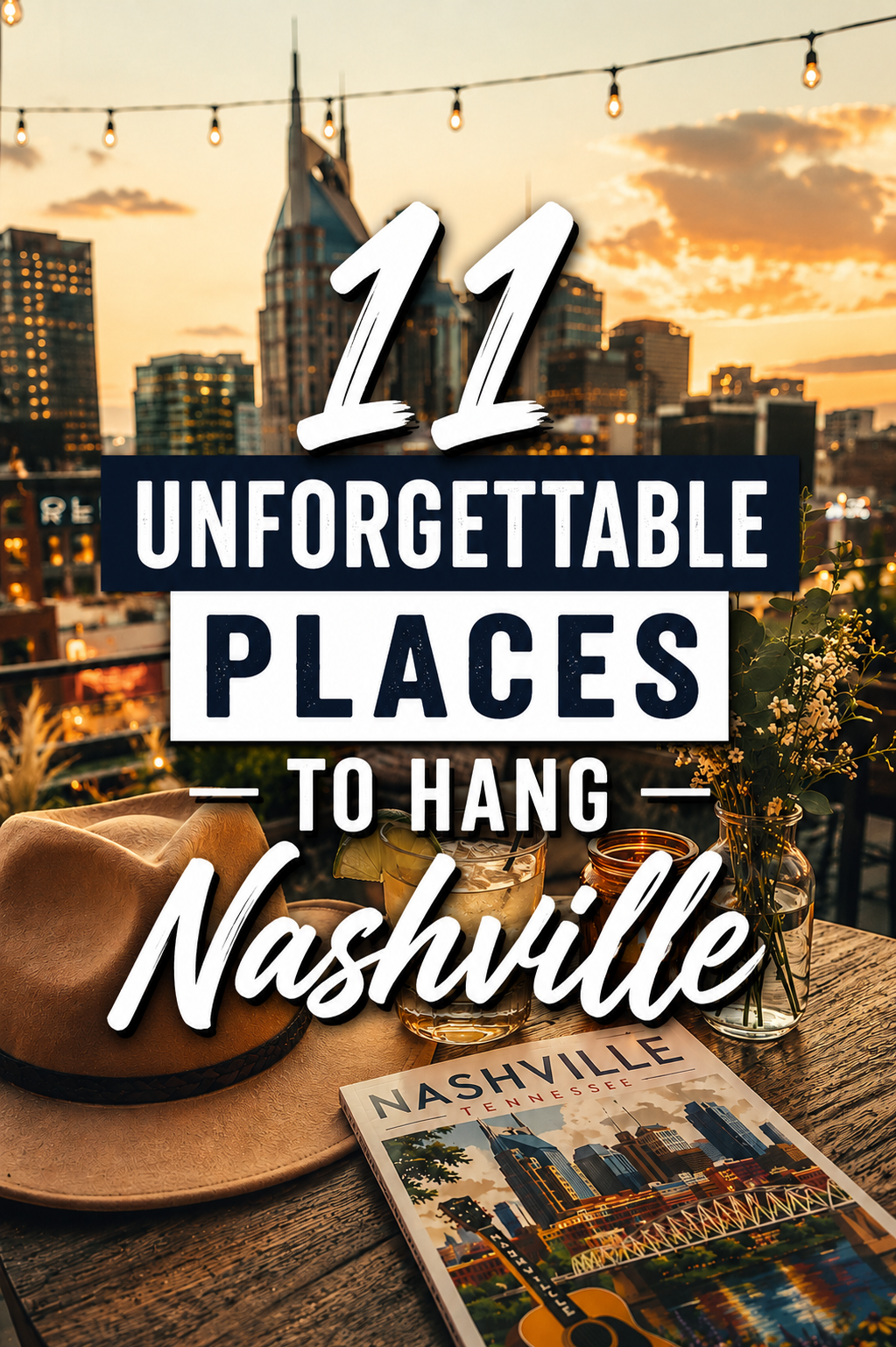 Nashville Travel Poster Wall Art | Iconic Music City Printable Decor | Instant Download